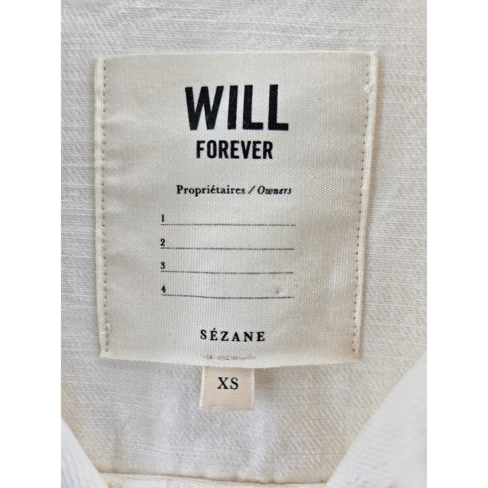 Sezane Will Jacket Ecru Organic Cotton Denim Overshirt XS Neutral Oversized - Picture 6 of 11